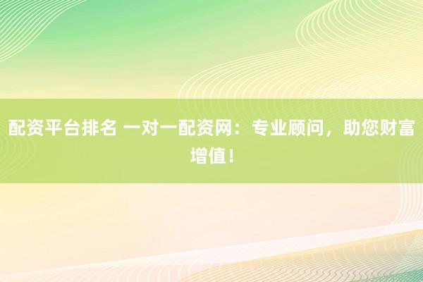 配资平台排名 一对一配资网：专业顾问，助您财富增值！