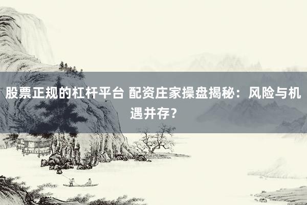 股票正规的杠杆平台 配资庄家操盘揭秘：风险与机遇并存？