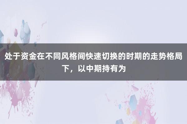处于资金在不同风格间快速切换的时期的走势格局下，以中期持有为