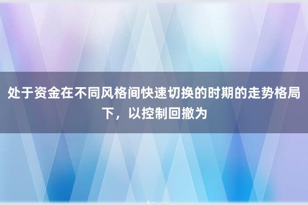 处于资金在不同风格间快速切换的时期的走势格局下，以控制回撤为