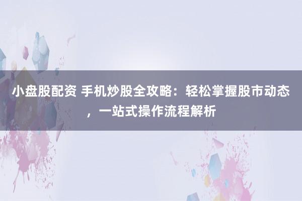 小盘股配资 手机炒股全攻略：轻松掌握股市动态，一站式操作流程解析
